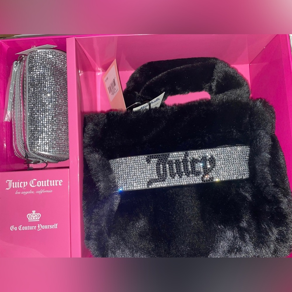 Juicy couture black fur mini tote